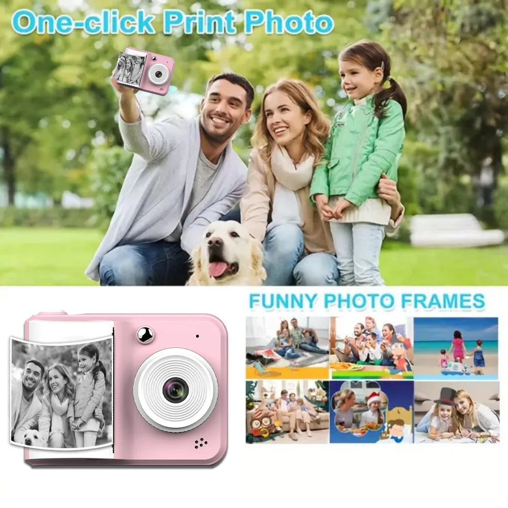 Kids Instant Print Camera with 3 Paper Rolls