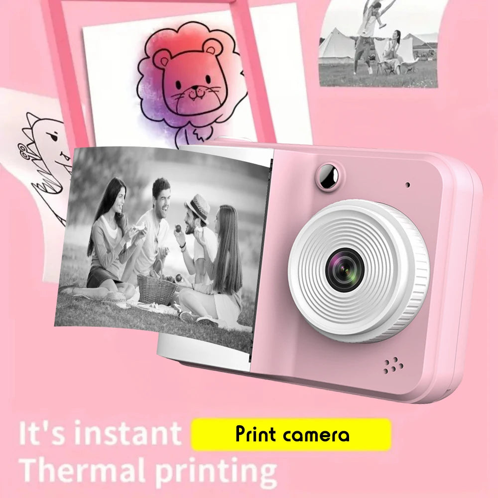 Kids Instant Print Camera with 3 Paper Rolls