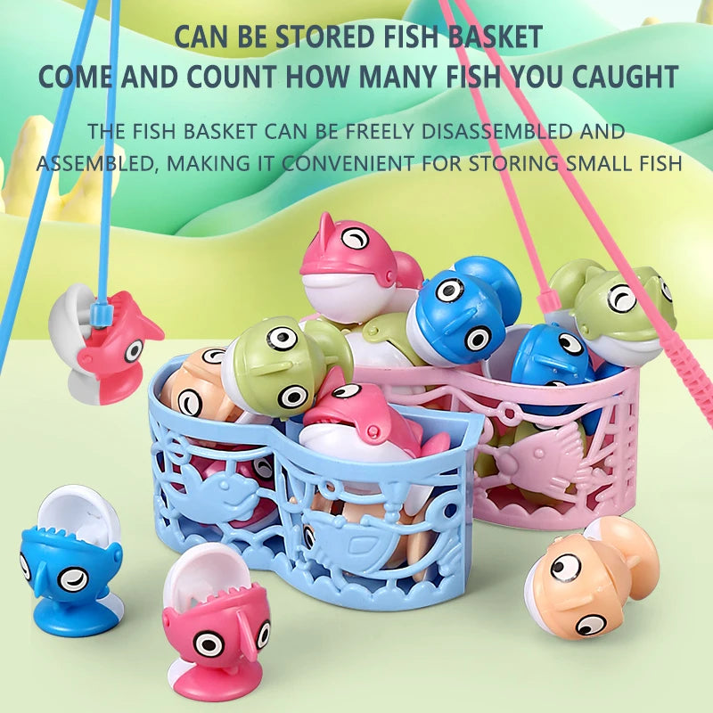 Montessori Fishing Game for Kids – Magnetic Rotating Fish Board Toy