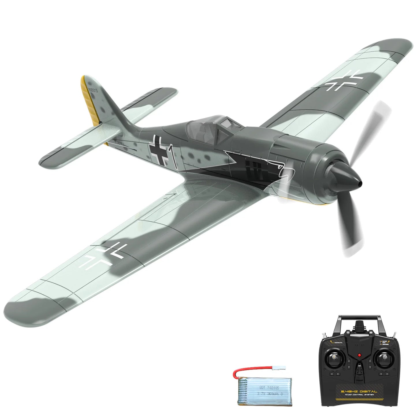 RC Spitfire Fighter Plane – 4CH Remote Control Warbird with Aerobatic Mode