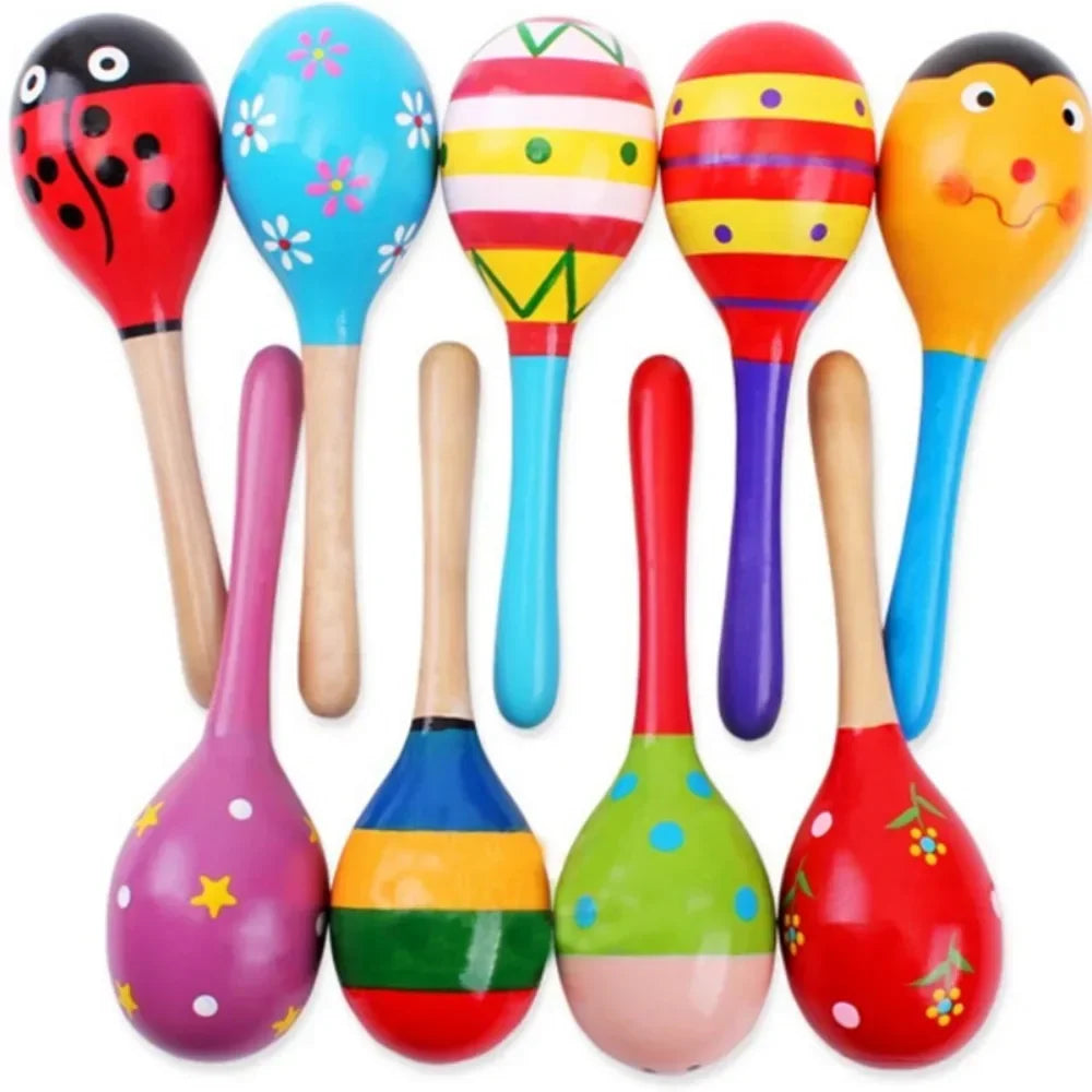 Colorful Wooden Baby Rattle