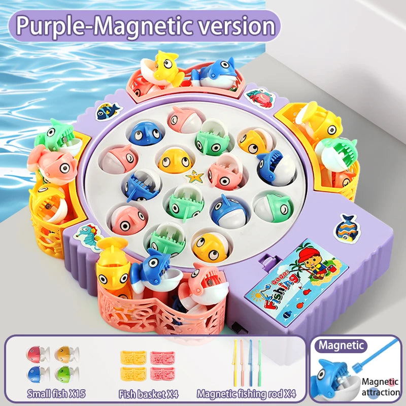 Montessori Fishing Game for Kids – Magnetic Rotating Fish Board Toy