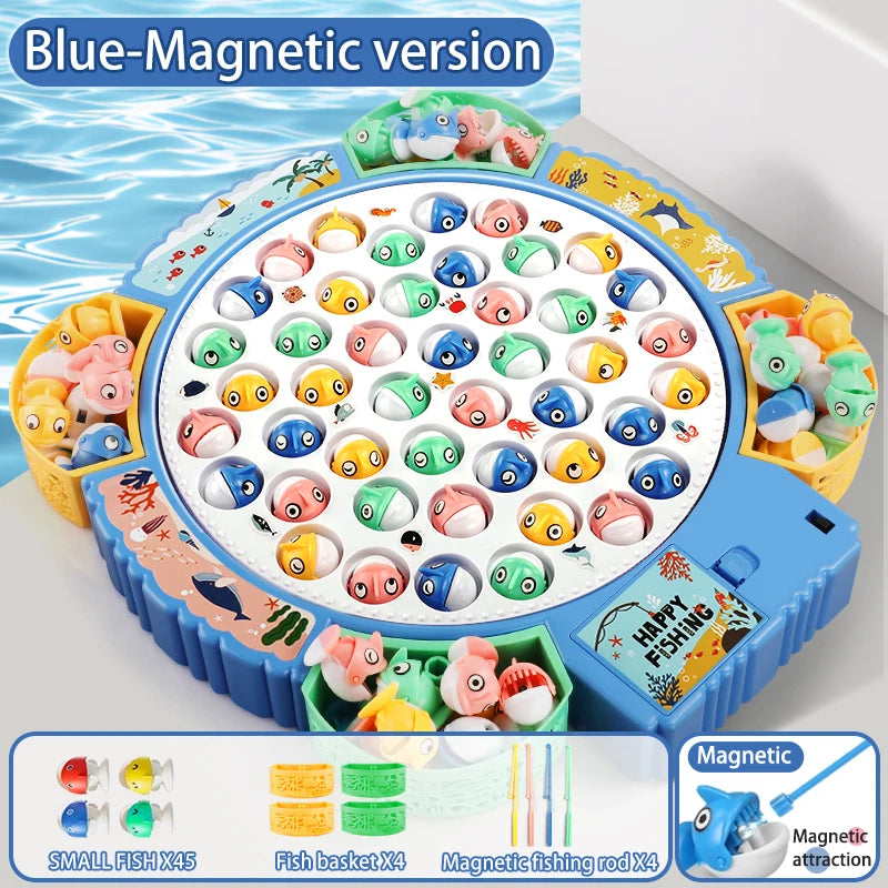 Montessori Fishing Game for Kids – Magnetic Rotating Fish Board Toy
