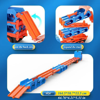 Car Transporter Truck with Folding Race Track