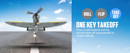 RC Spitfire Fighter Plane – 4CH Remote Control Warbird with Aerobatic Mode