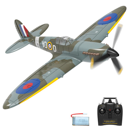 RC Spitfire Fighter Plane – 4CH Remote Control Warbird with Aerobatic Mode