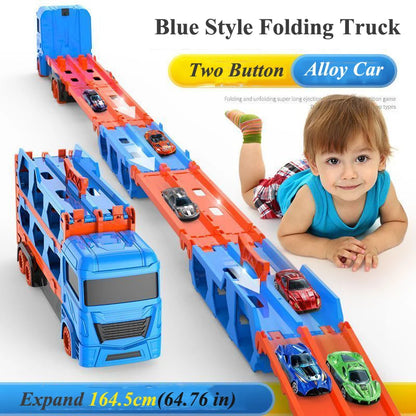 Car Transporter Truck with Folding Race Track