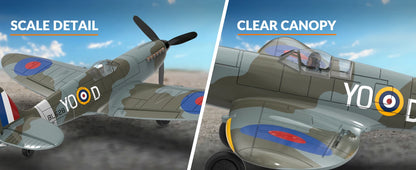RC Spitfire Fighter Plane – 4CH Remote Control Warbird with Aerobatic Mode