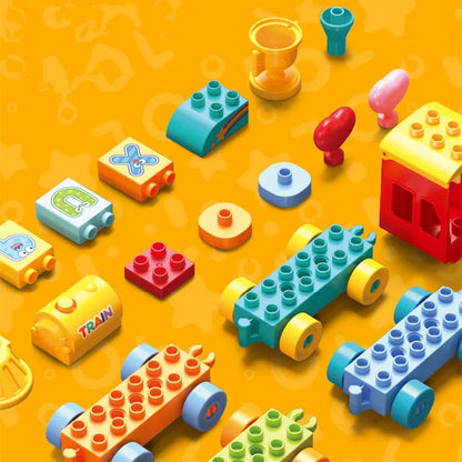 60-teiliges Alphabet-Zug-Bausteinset