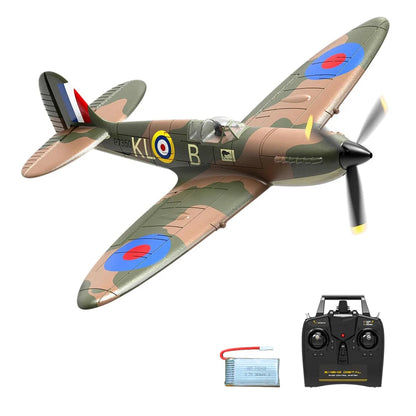 RC Spitfire Fighter Plane – 4CH Remote Control Warbird with Aerobatic Mode