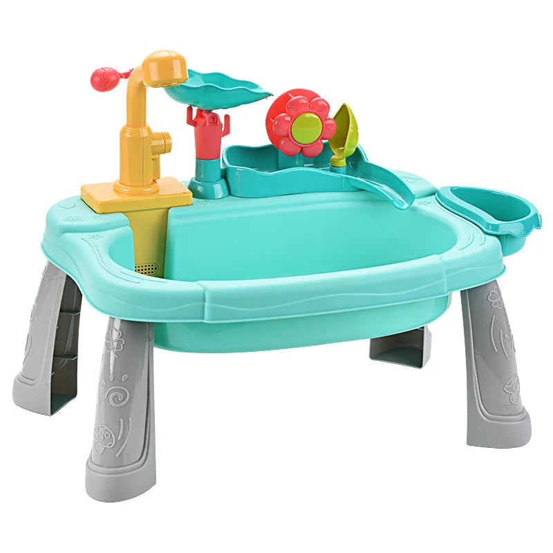 Pretend Play Kitchen Sink Toy – Electric Water Faucet & Fishing Game for Kids