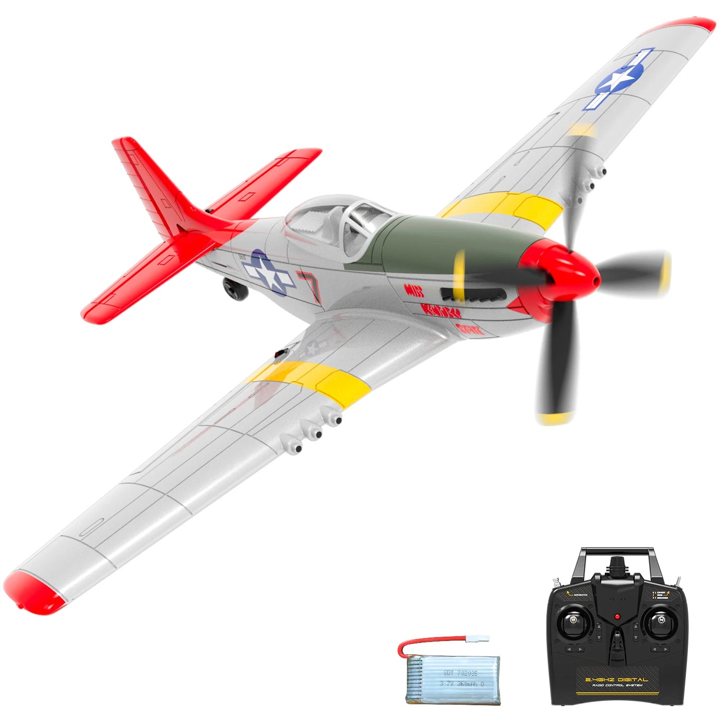 RC Spitfire Fighter Plane – 4CH Remote Control Warbird with Aerobatic Mode
