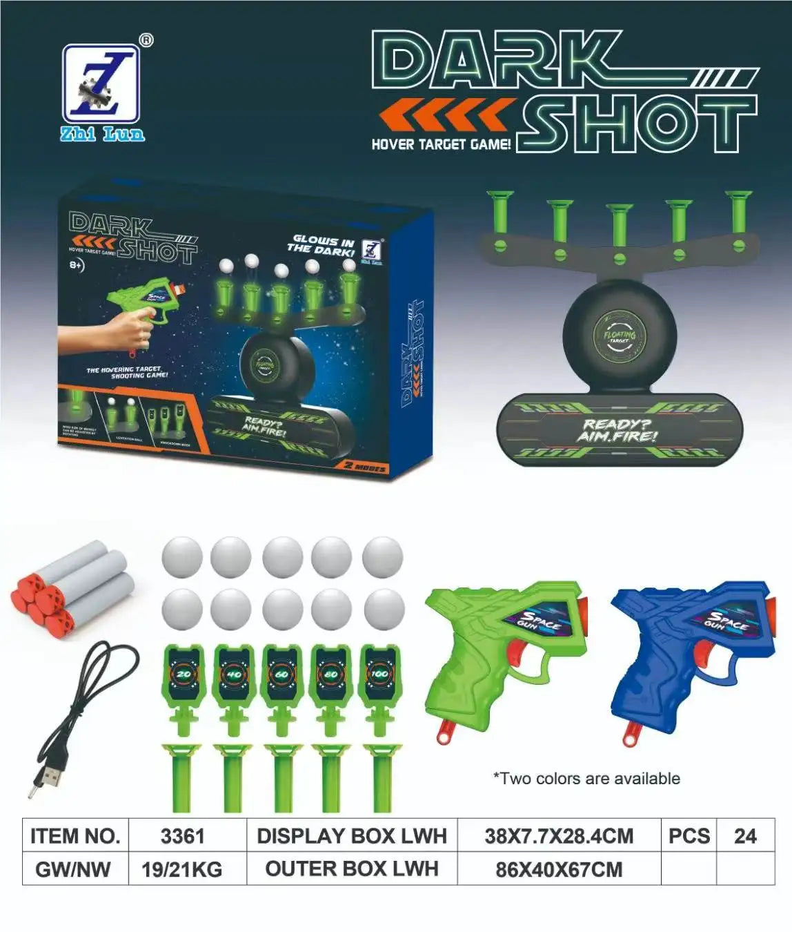 Kids Floating Target Shooting Set – Glow-in-the-Dark Electric Hover Game