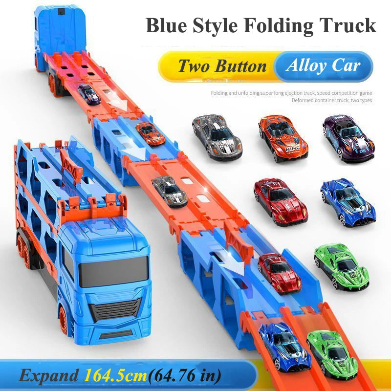 Car Transporter Truck with Folding Race Track