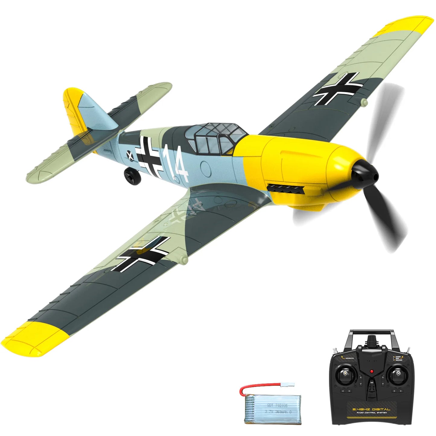 RC Spitfire Fighter Plane – 4CH Remote Control Warbird with Aerobatic Mode