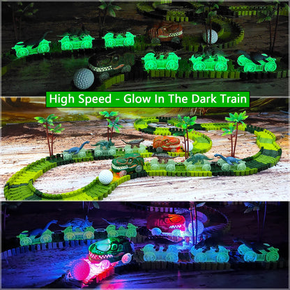 Kids Dinosaur Adventure Track Playset – Flexible Racing Car Toy