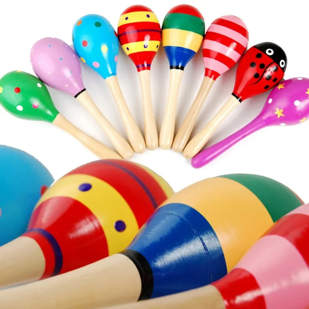 Colorful Wooden Baby Rattle