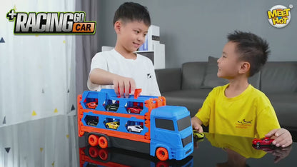 Car Transporter Truck with Folding Race Track